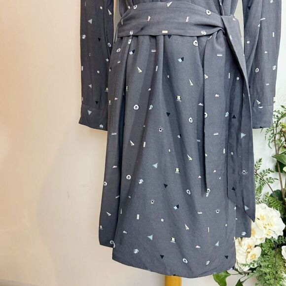 & OTHER STORIES dress | gray wrap dress print | size 10 - Picture 6 of 14